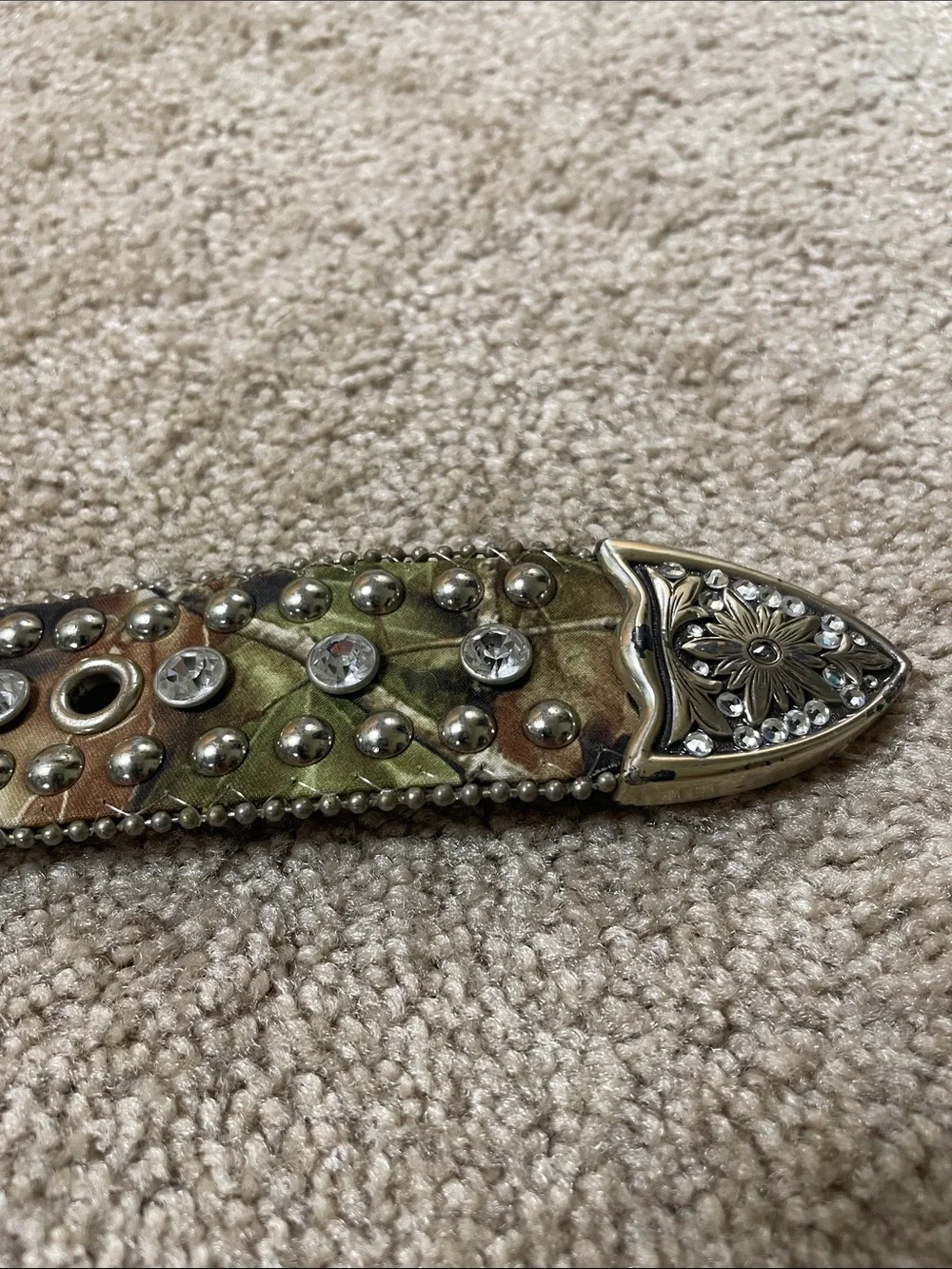 Nocona Rhinestone Western Belt in Camouflage - Size XL